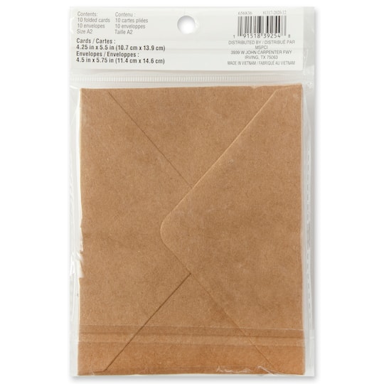 12 Packs: 10 ct. (120 total) 4.25" x 5.5" Kraft Scalloped Folded Cards & Envelopes by Recollections™